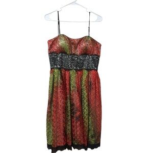 Lyndia Multi Color Spaghetti Strap or strapless Dress Size 10